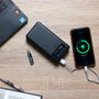 Be Mix Power Bank 30000mAh, Batería Externa Recargable con Puertos USB-C, Micro USB y 2 USB, Lámpara LED, Protección SobreCarga, Cable Incluido