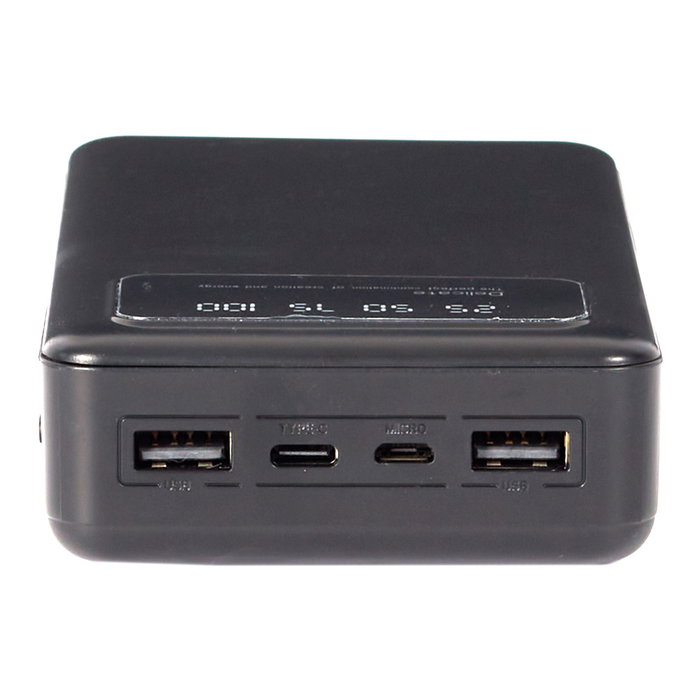 Be Mix Power Bank 30000mAh, Batería Externa Recargable con Puertos USB-C, Micro USB y 2 USB, Lámpara LED, Protección SobreCarga, Cable Incluido