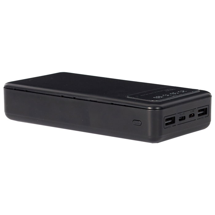 Be Mix Power Bank 30000mAh, Batería Externa Recargable con Puertos USB-C, Micro USB y 2 USB, Lámpara LED, Protección SobreCarga, Cable Incluido