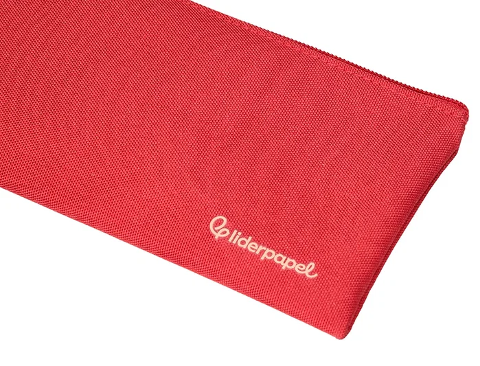 Liderpapel Estuche portatodo plano ancho rojo 200x100 mm
