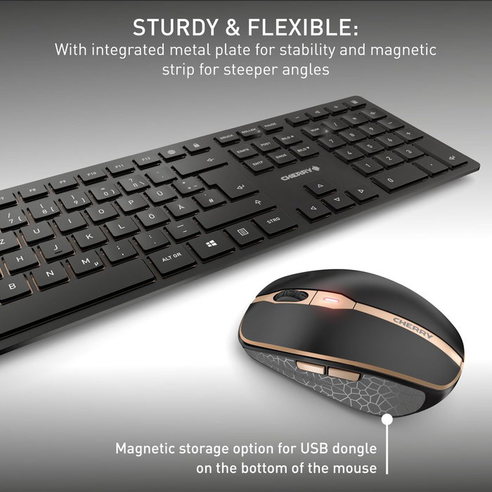 Cherry Kit de teclado y ratón inalámbrico DW 9100 SLIM Negro Cherry Kit de teclado y ratón inalámbrico DW 9100 SLIM Negro