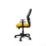 PIQUERAS Y CRESPO Silla de oficina Alocén, Amarillo y Negro, Mecanismo Sincro, Brazos 1D, Lumbar 1D, Ruedas 50mm
