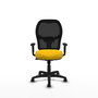 PIQUERAS Y CRESPO Silla de oficina Alocén, Amarillo y Negro, Mecanismo Sincro, Brazos 1D, Lumbar 1D, Ruedas 50mm