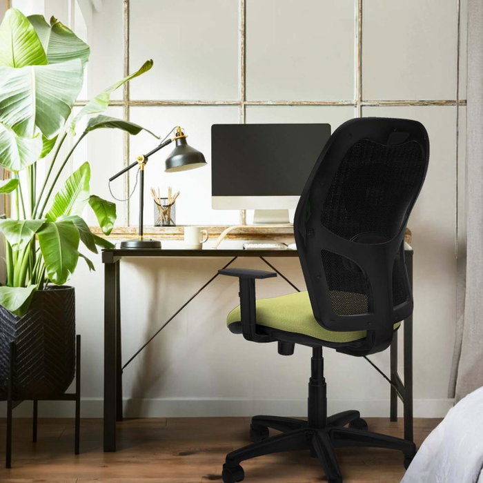 PIQUERAS Y CRESPO Silla de oficina Alocén, Amarillo y Negro, Mecanismo Sincro, Brazos 1D, Lumbar 1D, Ruedas 50mm PIQUERAS Y CRESPO Silla de oficina Alocén, Amarillo y Negro, Mecanismo Sincro, Brazos 1D, Lumbar 1D, Ruedas 50mm