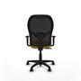 PIQUERAS Y CRESPO Silla de oficina Alocén, Amarillo y Negro, Mecanismo Sincro, Brazos 1D, Lumbar 1D, Ruedas 50mm