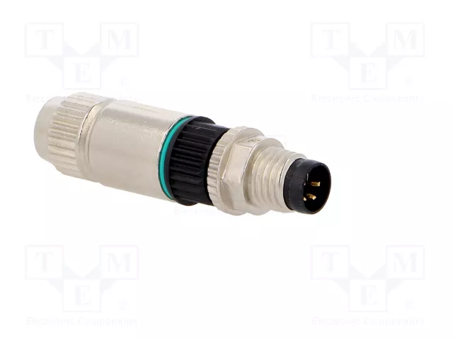 HARTING Conector M8 macho de 4 pines, recto, IP67, 32V