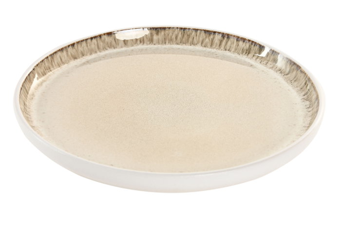 DKD Home Decor Plato de Gres Esmaltado Beige 21x21x2 cm