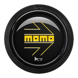 Momo Arrow Pulsador Logo Brillante Negro Amarillo Pack 10 Unidades 2Cc R MOMHOARW10BLKYER