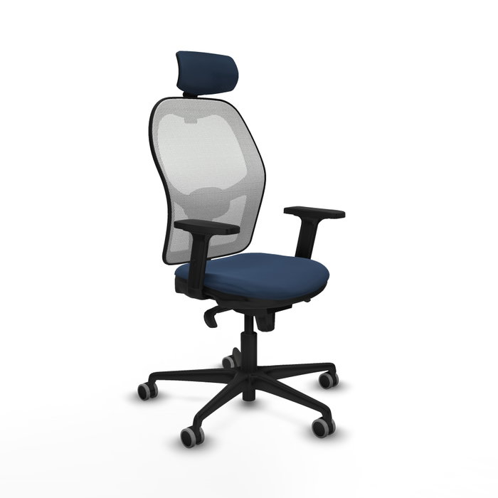 PIQUERAS Y CRESPO Silla de oficina Jorquera con mecanismo Sincro Azul marino y Blanco PIQUERAS Y CRESPO Silla de oficina Jorquera con mecanismo Sincro Azul marino y Blanco