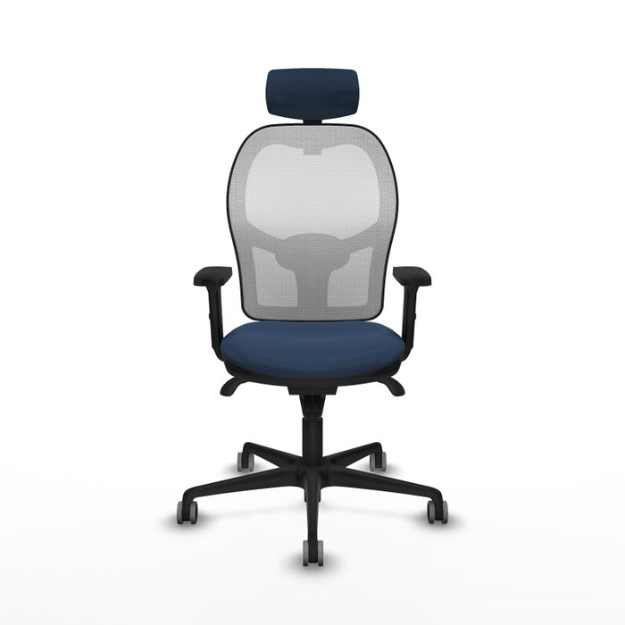 PIQUERAS Y CRESPO Silla de oficina Jorquera con mecanismo Sincro Azul marino y Blanco PIQUERAS Y CRESPO Silla de oficina Jorquera con mecanismo Sincro Azul marino y Blanco