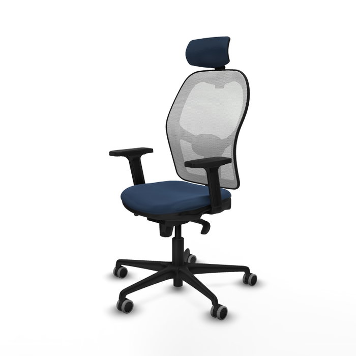 PIQUERAS Y CRESPO Silla de oficina Jorquera con mecanismo Sincro Azul marino y Blanco PIQUERAS Y CRESPO Silla de oficina Jorquera con mecanismo Sincro Azul marino y Blanco