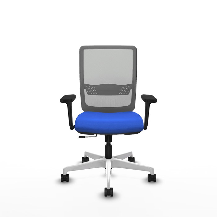 PIQUERAS Y CRESPO Silla de oficina Haches Azul con Malla Gris y Brazos 3D PIQUERAS Y CRESPO Silla de oficina Haches Azul con Malla Gris y Brazos 3D