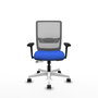 PIQUERAS Y CRESPO Silla de oficina Haches Azul con Malla Gris y Brazos 3D