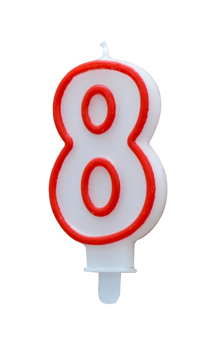 Algon Vela Blanca Con Borde Rojo 7 cm N.8 (36 Unidades)