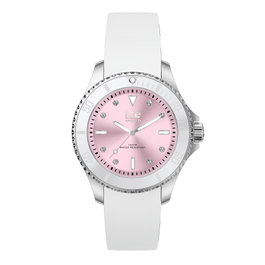 Ice Reloj 020366 con correa blanca y esfera rosa