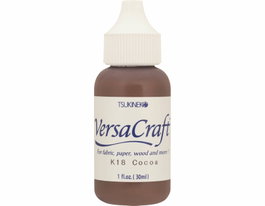 Tsukineko Tinta VERSACRAFT para textil color marrón Cocoa recarga 30ml