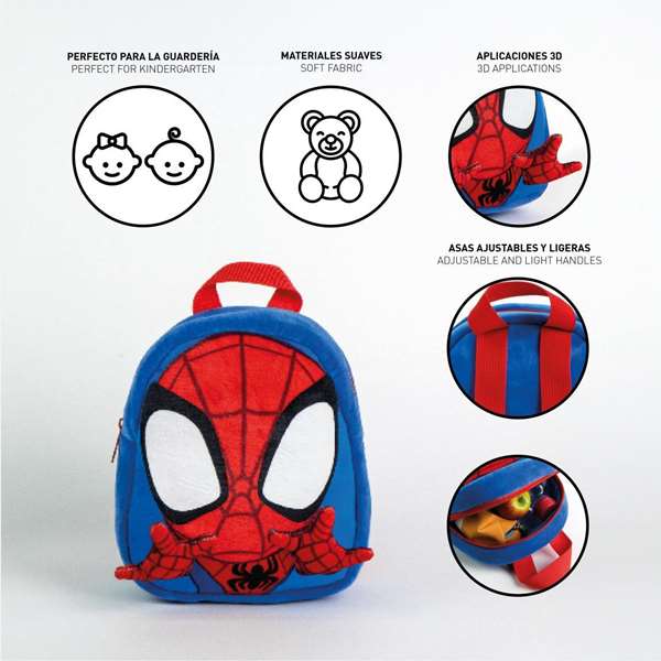Cerdá Mochila Guardería Personaje Peluche Spidey 18 x 22 x 4 cm