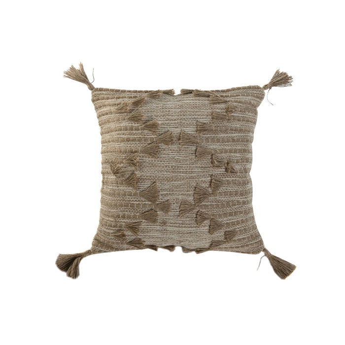 DKD Home Decor Cojín de Algodón y Yute 45x45 cm Hecho a Mano