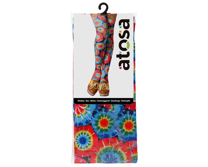 Medias Hippie Multicolor Psicodelico Mujer Adulto