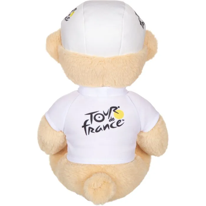 GIPSY TOYS - Peluche Tour de Francia AABJX36166 - Oso con Maillot y Gorra, Blanco, 24 cm