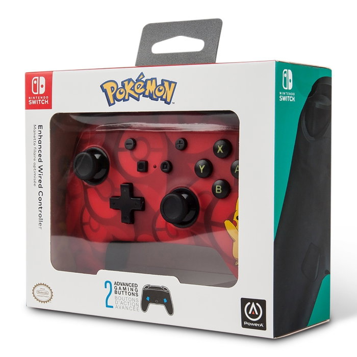 Power A Mando Enhanced con Cable Rojo Pokémon Pikachu