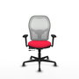 PIQUERAS Y CRESPO Silla de oficina Jorquera Rojo/Blanco con Brazos 3D