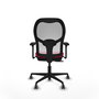 PIQUERAS Y CRESPO Silla de oficina Jorquera Rojo/Blanco con Brazos 3D