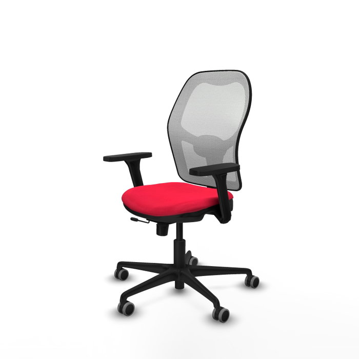 PIQUERAS Y CRESPO Silla de oficina Jorquera Rojo/Blanco con Brazos 3D