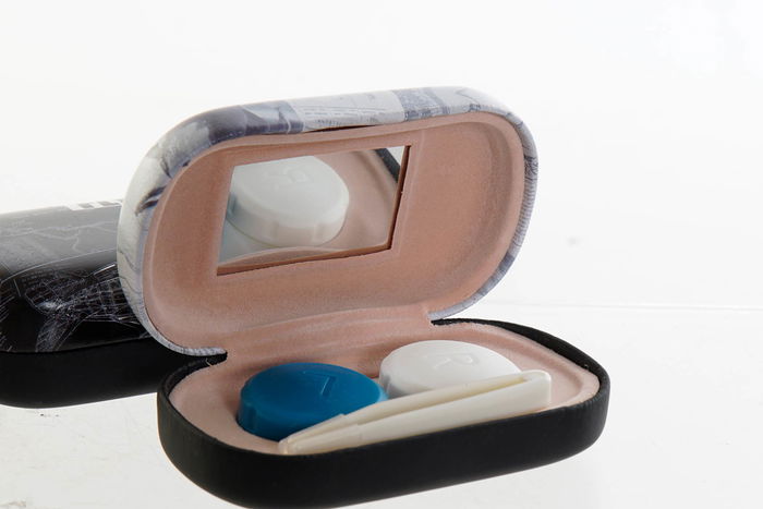 DKD Home Decor Estuche Lentillas Vintage Negro Blanco 5.7 x 3 x 9.6 cm (12 Unidades)