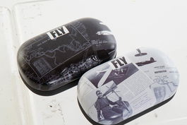 DKD Home Decor Estuche Lentillas Vintage Negro Blanco 5.7 x 3 x 9.6 cm (12 Unidades)