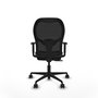 Silla de oficina Jorquera con mecanismo Sincro/Traslack tapizada con Tela color Gris oscuro y malla color Negro. Equipada con lumbar 1D, Brazos 1D y Ruedas 65mm nailon