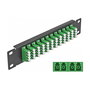 DeLOCK Panel de conexión de fibra óptica de 12 puertos LC Quad 10'', 1U, montaje en rack, color negro y verde - Referencia Patchpanel