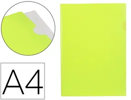Liderpapel Dossier Uñero DIN A4 Polipropileno Amarillo Fluor Opaco 20 Hojas