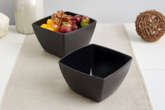 Hermia Set de Cuencos de Vidrio Negro PB-53056-S (2 Piezas) Elegantes y Duraderos para Mesa y Cocina Hermia Set de Cuencos de Vidrio Negro PB-53056-S (2 Piezas) Elegantes y Duraderos para Mesa y Cocina