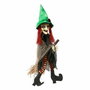 Atosa Figura Decorativa Bruja Colgante 90 cm con Sombrero Verde y Pelo Rojo
