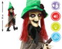 Atosa Figura Decorativa Bruja Colgante 90 cm con Sombrero Verde y Pelo Rojo