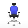 PIQUERAS Y CRESPO Silla de oficina Jorquera con Mecanismo Sincro, Negro y Azul