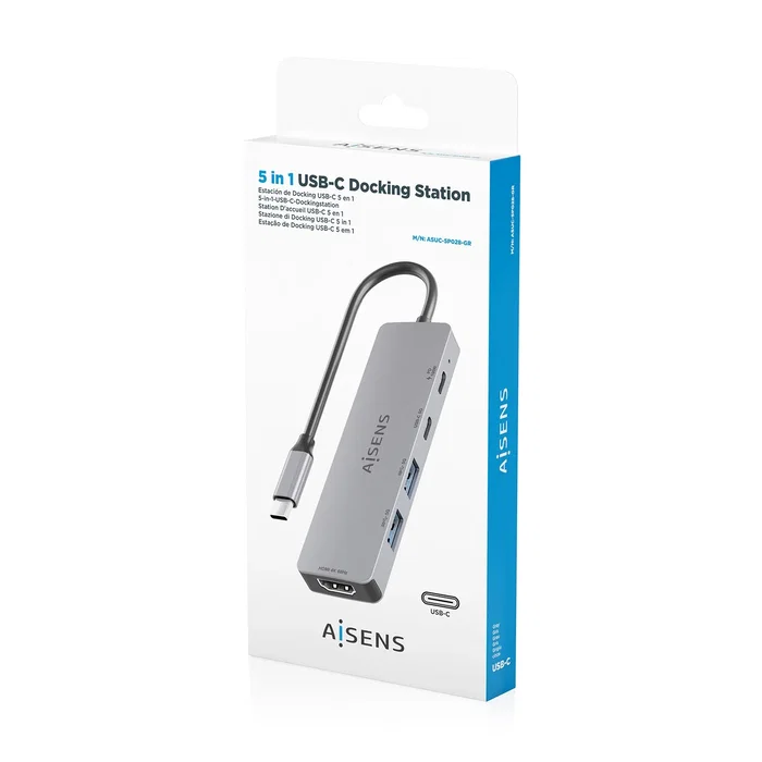 Aisens USB-C Dock 5 en 1 ASUC-5P028-GR Gris Aisens USB-C Dock 5 en 1 ASUC-5P028-GR Gris