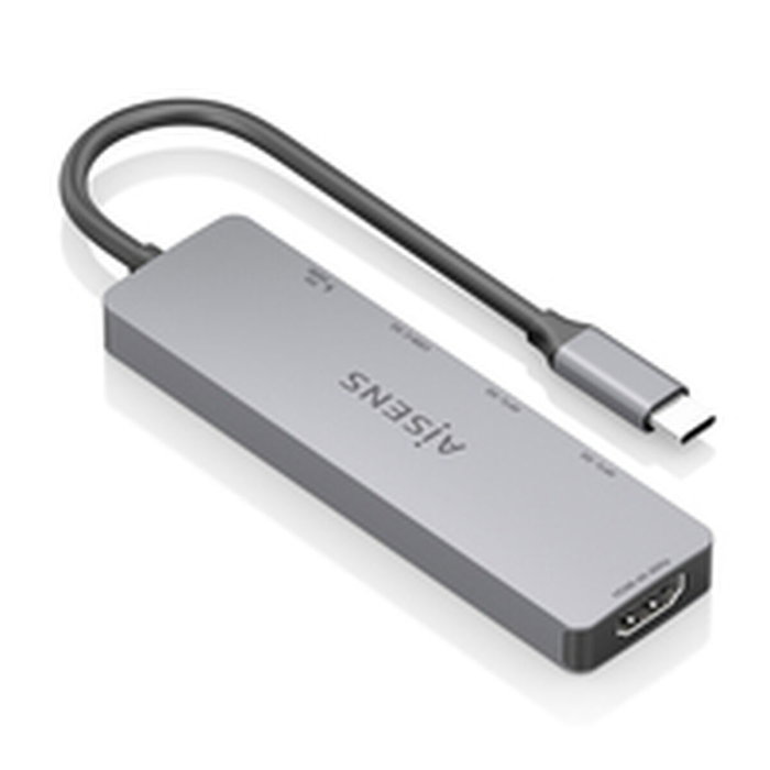 AISENS USB-C Dock 5 en 1 con HDMI 4K y PD 100W, Gris