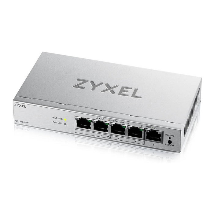Zyxel GS1200-5HPV3 Switch Gigabit PoE+ de 5 puertos