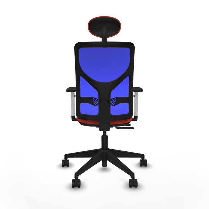 PIQUERAS Y CRESPO Silla de oficina Motilla con mecanismo Sincro/Traslack, Tela Naranja oscuro y Malla Azul