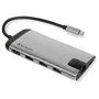 Verbatim 49142 Hub USB-C 7 Puertos con 3x USB 3.0, 1x USB-C, HDMI, Ethernet, Lector de Tarjetas SD/microSD, Pasivo, Negro/Gris, Aluminio