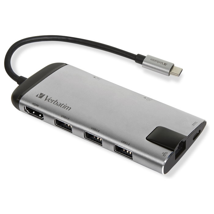 Verbatim Hub Multiport USB-C con HDMI 4K, Ethernet y USB 3.0
