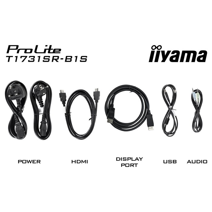 iiyama ProLite T1731SR-B1S - Monitor táctil de 17" (1280x1024 SXGA), panel LCD TN, 5ms, relación 5:4, HDMI/DP, altavoces, negro