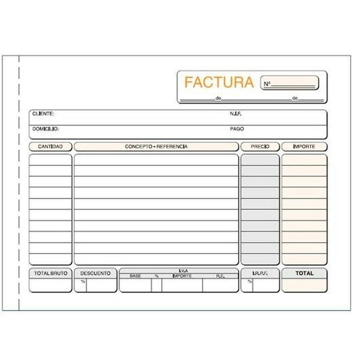 Talonarios Talonario Facturas Cuarto Natural Triplicado Autocopia Talonarios Talonario Facturas Cuarto Natural Triplicado Autocopia