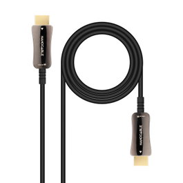 NANOCABLE Cable HDMI V2.1 AOC 8K@60Hz 4K@120Hz 48Gbps A/M-A/M, Negro, 20 m, 20 m, HDMI tipo A (Estandar), HDMI tipo A (Estandar), 3D, 48 Gbit/s, Negro