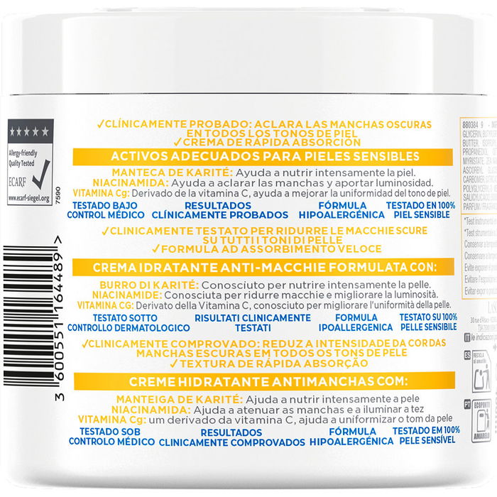 Mixa Crema Hidratante Antimanchas Niacinamide Bright Piel Seca y Apagada 400 ml