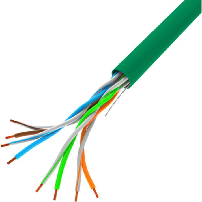 Lanberg Bobina Cable Ethernet UTP Cat5e, 100Mb/s, 305 Metros, Conductor CCA (Chapado Cobre), AWG 24, Blindaje U/UTP, Contador de Metro, Color Verde