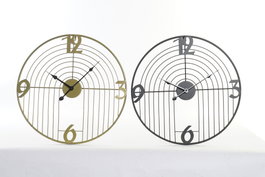 DKD Home Decor Reloj de Pared Moderno Negro Dorado 3 x 45 x 45 cm (2 Unidades)
