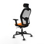PIQUERAS Y CRESPO Silla de oficina Jorquera con mecanismo Sincro, Naranja y Blanco